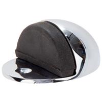 Lockworks Oval Door Stop Polished in Chrome Rubber