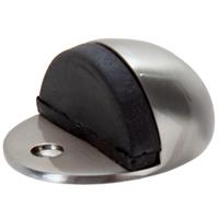 Lockworks Oval Door Stop Satin Chrome in Nickel Rubber
