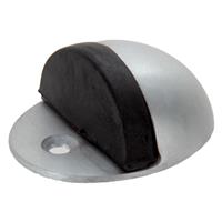 Lockworks Oval Door Stop Satin in Aluminium Rubber