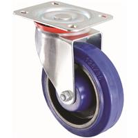 Lockworks General Duty Swivel Castor Wheel Electric 125mm / 160kg in Blue Rubber