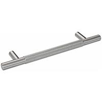 Eclipse Knurled T Bar Cabinet Handle Satin 128mm in Nickel Brass