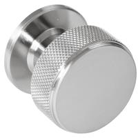 Eclipse Knurled Cupboard Knob Satin (34mm) in Nickel
