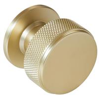 Eclipse Knurled Cupboard Knob Satin (34mm) in Brass