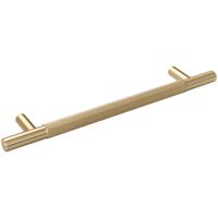 Eclipse Knurled T Bar Cabinet Handle Satin 160mm in Brass