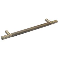 Eclipse Knurled T Bar Cabinet Handle Antique 160mm in Bronze Brass