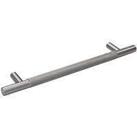 Eclipse Knurled T Bar Cabinet Handle Satin 160mm in Nickel Brass