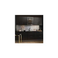 AluSplash Double-Sided Splashback 3050 x 750mm Ebony / Brushed Steel in Ebony/Steel Aluminium