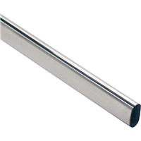 Rothley Oval Wardrobe Rail 1219 x 30 x 15mm in Chrome