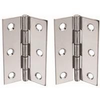 Lockworks Butt Hinge Plated 100mm (2 Pack) in Chrome