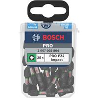 Bosch Pro Impact Rated Screwdriver Bits PZ2 x 25mm (25 Pack) in Black Steel