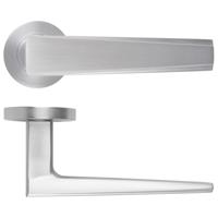Zoo Hardware Veloce Lever on Rose Door Handle Satin (Pair) in Chrome