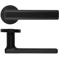 Zoo Hardware Frigo Lever on Rose Door Handle Oscuro Matt (Pair) in Black