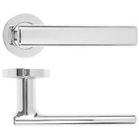 Zoo Hardware Frigo Lever on Rose Door Handle Polished (Pair) in Chrome