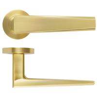 Zoo Hardware Veloce Lever on Rose Door Handle Satin (Pair) in Brass