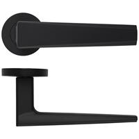 Zoo Hardware Veloce Lever on Rose Door Handle Oscuro Matt (Pair) in Black
