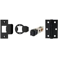 Union Jigtech Latch Pack Matt 3" Hinge & 57mm Smartlatch in Black Steel