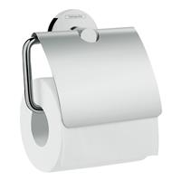 Hansgrohe Logis Universal Toilet Roll Holder with Cover in Chrome Brass