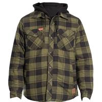 Hard Yakka Quilted Flannel Shacket Fern Small in Green 100% Cotton