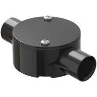 D-Line Speedway Conduit 2-Way Through Box 20mm in Black