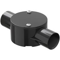 D-Line Speedway PVC Conduit Through Box 25mm 2 Way in Black