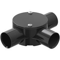 D-Line PVC Conduit Tee Box 25mm 3 Way in Black
