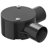 D-Line Speedway PVC Conduit Angle Box 25mm 2 Way in Black