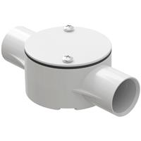 D-Line Speedway PVC Conduit Through Box 25mm 2 Way in White