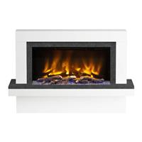 Be Modern Pryzm Vardo Electric Timber Fireplace 47" & Nightfall with Plinth in Ice White