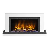 Be Modern Pryzm Vardo Electric Wall-Hung Timber Fireplace 47" & Nightfall in Ice White
