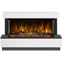 Be Modern Pryzm Evento Electric Timber Fireplace 54" 1000-3SL & Nightfall in Ash White