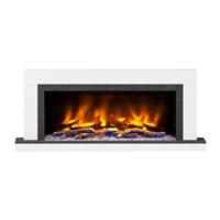 Be Modern Pryzm Vardo Electric Wall-Hung Timber Fireplace 57" & Nightfall in Ice White