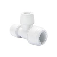 Hep2O Keyless Branch & One End Reduced Tee 22 x 15 x 15mm in White