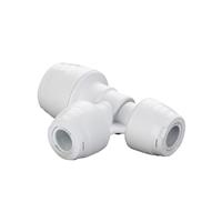 Hep2O Keyless Branch & One End Reduced Tee 15 x 10 x 10mm in White
