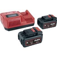 Flex 12/18V Rapid Charger & Battery Kit 2 x 5.0Ah