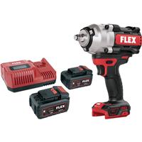 Flex 18V Brushless 1/2" Cordless Impact Wrench 2 x 5.0Ah in Black/Red