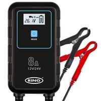 Ring Automotive Ring Smart Battery Charger & Maintainer RSC908-12/24V in Black