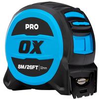 OX Pro Tuff Blade Magnetic Tape Measure 8m / 26ft in Cyan Rubber