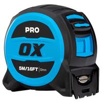 OX Pro Tuff Blade Magnetic Tape Measure 5m / 16ft in Cyan Rubber