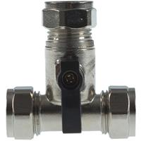 Unbranded Isolating Tee 15mm in Chrome Plastic