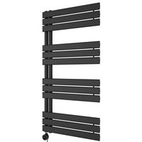 Azur Emilia Open Electric Designer Panel Towel Radiator 1200 x 600mm in Black Aluminium