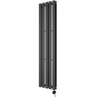 Azur Emilia Duplex Electric Designer Radiator 1600 x 372mm in Anthracite Aluminium