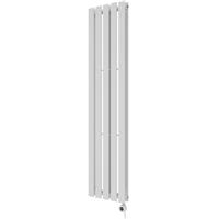 Azur Emilia Duplex Electric Designer Radiator 1600 x 372mm in White Aluminium
