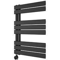Azur Emilia Open Electric Designer Panel Towel Radiator 750 x 500mm in Black Aluminium