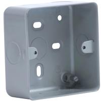 Honeywell MK Logic Plus Surface Mounted Aluminium Box 1 Gang 41mm 5 Knockouts in Steel