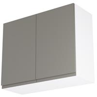 Kitchen Kit Flatpack J-Pull Kitchen Cabinet Wall Unit Gloss 900mm in Dust Grey