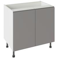 Kitchen Kit Flatpack J-Pull Kitchen Cabinet Base Unit Gloss 900mm in Dust Grey