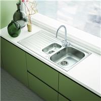 Franke Reversible Stainless Steel Kitchen Sink & Tap 1.5 Bowl Danube Tap in Silver