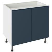 Kitchen Kit Flatpack J-Pull Kitchen Cabinet Base Unit Matt 900mm in Indigo Blue