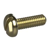 Screw-Tite Slotted Pan Screw M4 x 12mm (100 Pack) in Brass