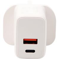 Wessex Electrical Wessex USB-A & USB-C UK Charger Plug 30W in White